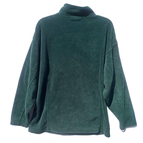 North End Men's Sweater Medium Hunter Green 1/4 Zip Fleece Pullover Orange Bolt - Picture 2 of 13